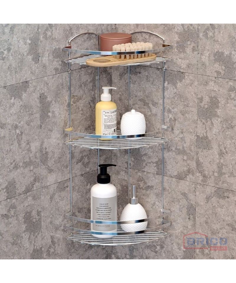 Colonne de douche design finition miroir avec étagères à shampoing